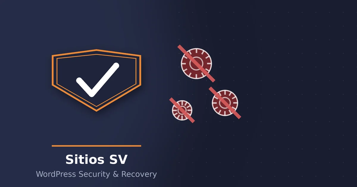 WordPress security shield blocking casino spam, by Sitios SV